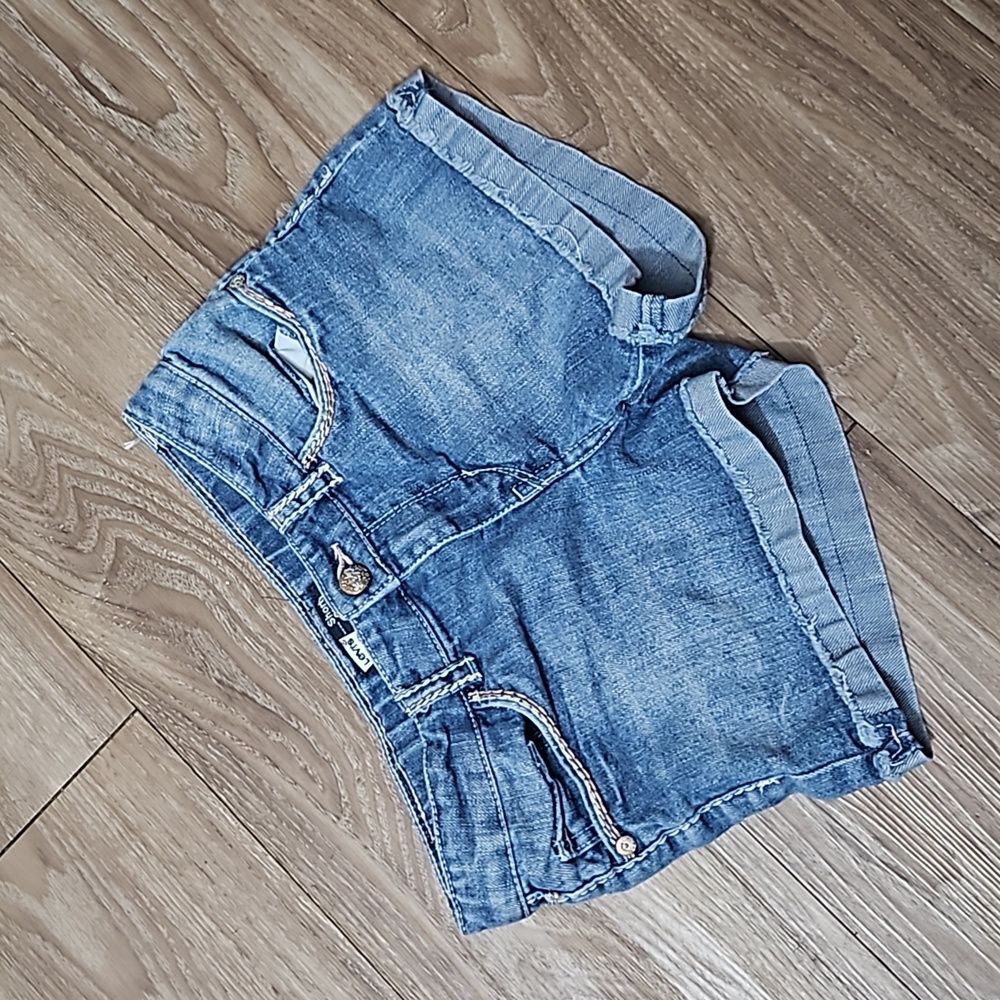 Levi's Denim Distressed Jean Shorts Youth Girl's 10 Reg With Adjustable Waist